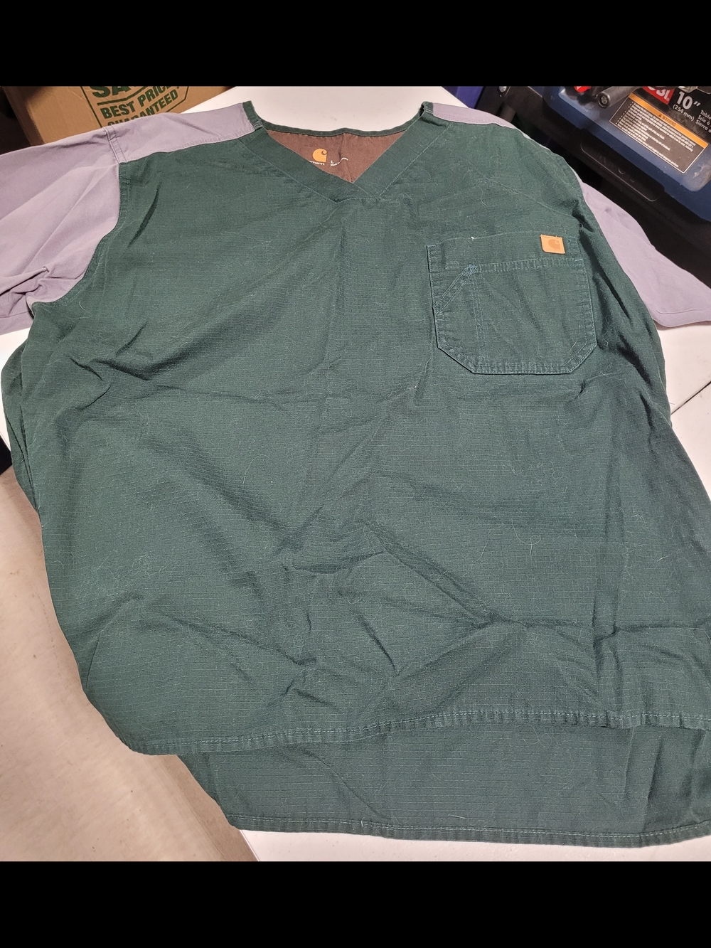 Carhartt Men’s Dark Green Utility Cargo Scrub Set - Picture 2 of 8